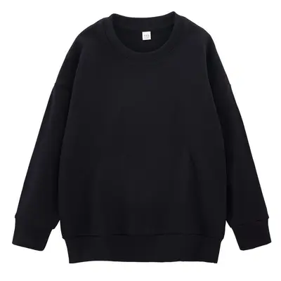 Kinder Rundhals-Pullover aus Baumwolle, 320 g, langärmelig, einfarbig - 8