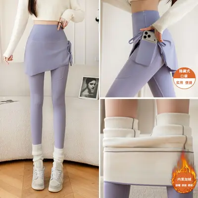 Polar astarlı yoga pantolonu, yüksek bel, cepli, sıcak, köpekbalığı kesimi - 7