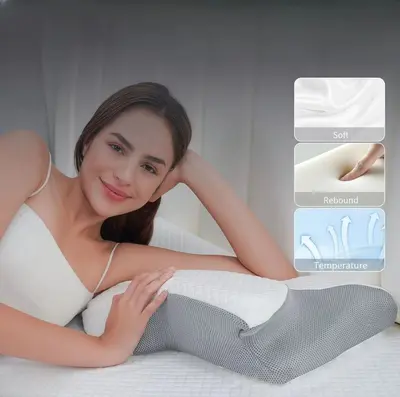 Memory foam pillow, neck support, zero pressure