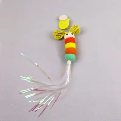 Yeni asılı kedi teaser çubuğu, geri çekilebilir kapı asılı elastik ip, tüy kendi kendine zevk ve can sıkıntısı giderici eser, popüler kedi alay oyuncağı - 8