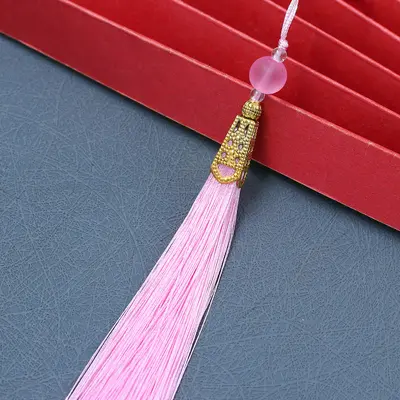 15 cm pagoda şapkası püsküllü antik stil kolye - 10