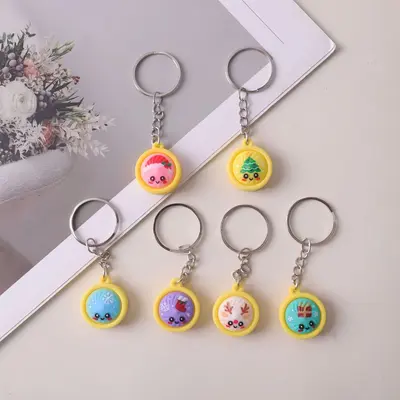Christmas Bun Keychain, Cute Expression Figure, Bag Charm - 9