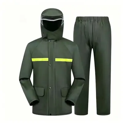 Zweiteiliger Regenanzug, reflektierend, verstärkt, für Motorräder geeignet