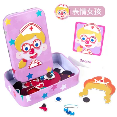 Magnetic Puzzle Dress-Up Game in Tin Box for Children - 7