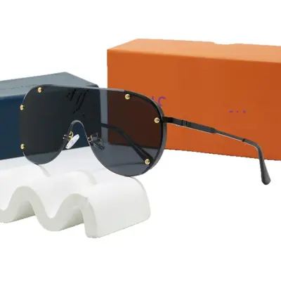 Rivet Toad-Shaped Large Frame Metal Sunglasses - 5