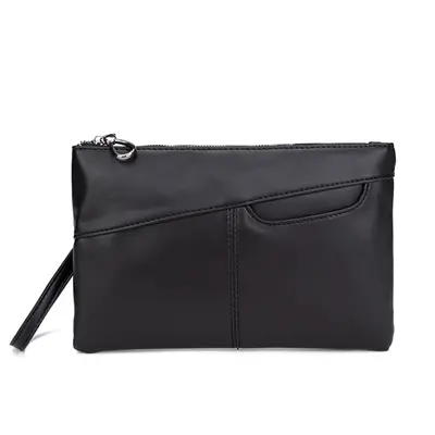 Herren-Handtasche aus PU-Leder, weiche wasserdichte Clutch im Business-Stil, Handgelenktasche und Handy-Tasche, Achseltasche, beliebtes tragbares Handtaschen-Modell