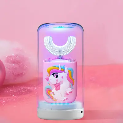 U-Shaped Children's Electric Toothbrush, Sonic with Silicone Brush Head - 13