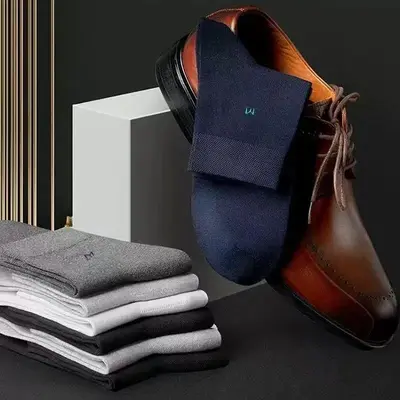 M Mid-Calf Socks Versatile Premium Socks Four-Season Mid-Calf Socks Business Socks Casual Socks Solid Color Letter Versatile Socks