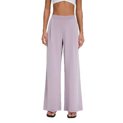 Damen-Yogahose, hoher Bund, sandgewaschener Luftschichtstoff, Falten