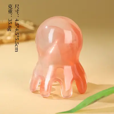Portable Head Massage Device, Large Acupressure Meridian Brush, Wide-Tooth Octopus Gua Sha - 8