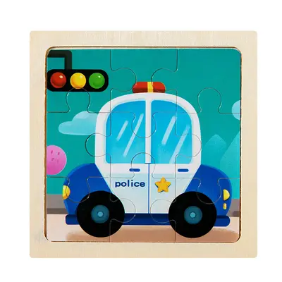 Wooden Jigsaw Puzzle Toy, 9 Pieces Cartoon Animals, Early Education - 12