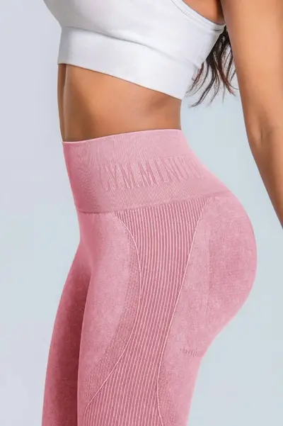 Seamless yoga pants, quick-dry, butt-lifting, alphabet print - 9