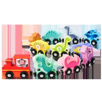 Wooden Dinosaur Train, Magnetic Number Building Blocks