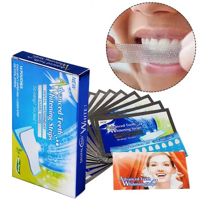 Advanced teeth whitening strips, stain remover - 1