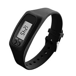 Silicone Digital Pedometer Bracelet Watch with Multifunction LED Display