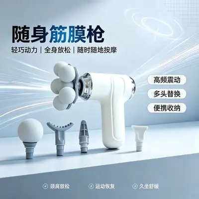 Zhenpin LM-160 Six-Head Fascia Gun Sports Massager Portable Fascia Gun Post-Run Calf Muscle Relaxation