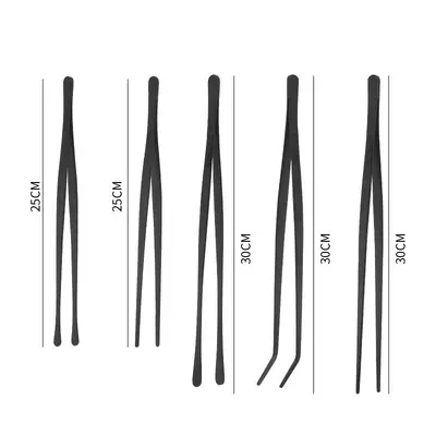 Stainless Steel Round-Tip Food Tongs, Heat-Resistant