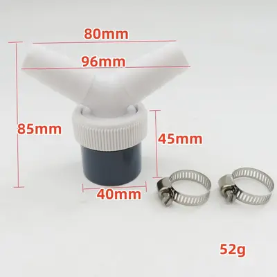 Washing Machine Drain Y-Connector, Three-Way, 40mm