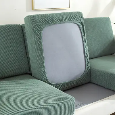 Solid Color Elastic Sofa Cover, Full Coverage, Thickened - 7