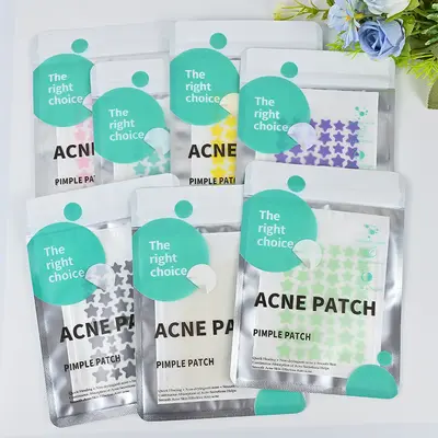 ACNE Цветные патчи от прыщей в форме звезды, гидроколлоидные, совместимые с макияжем, маскирующие пятиконечные патчи от прыщей, впитывающие гной наклейки от акне, хит продаж - 2
