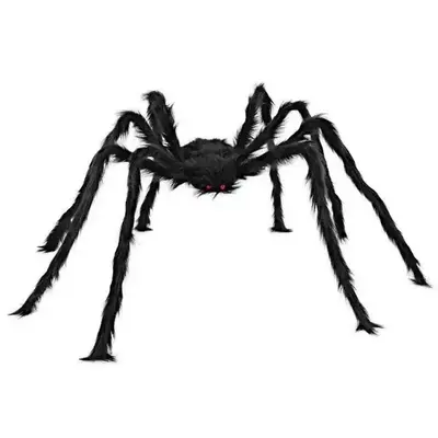 Halloween-Plüschspinne, realistische schwarze Spinne als Dekoration