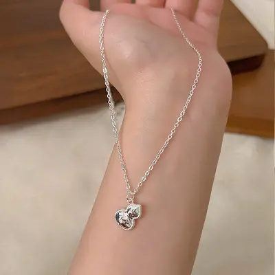 Kadın Kolye 925 Gümüş Kolye Aksesuarı Kadın Minimalist Niş Şık Öğrenci Üniversal Hafif Lüks Kilitli Kemik Zinciri Renk Dökülmez - 10