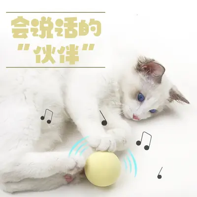定制款发声猫玩具叫叫球猫咪宠物玩具毛绒球仿真动物叫声送猫薄荷
