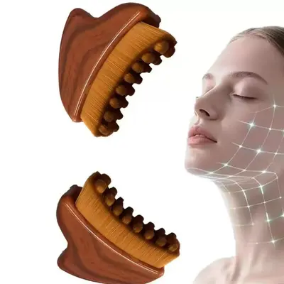 Crescent-Shaped Lymphatic Contour Brush, Portable Facial Massage Brush