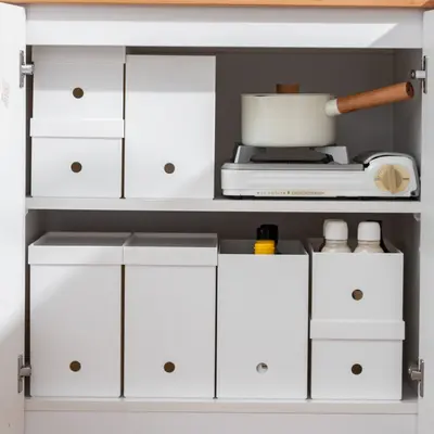 Japanese style white kitchen storage box