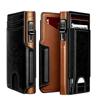 RFID-Blocking Men's Wallet, Multi-Card Slots, Automatic Pop-Up PU - 8