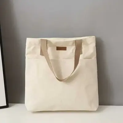 Large-Capacity Canvas Women's Single Shoulder Bag, Simple and Versatile - 3