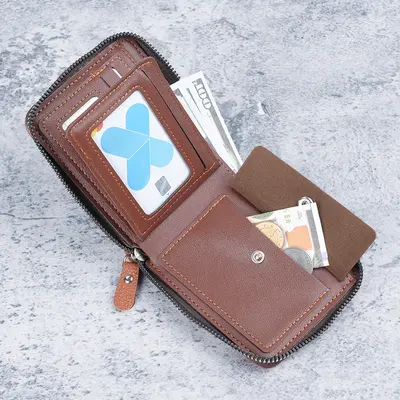 Men's Short Wallet, Multi-Card Slots, Large Capacity Coin Pocket - 3