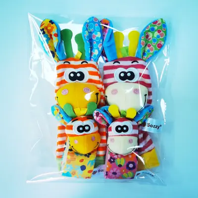 Sozzy Newborn Baby Wrist Rattle and Sock Set, 0+ Years, Early Education Toy - 10
