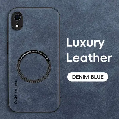 IphoneXR için uygun cep telefonu kılıfı iphoneXS koyun derisi deri XsMax araba kablosuz şarj manyetik cep telefonu kılıfı - 8