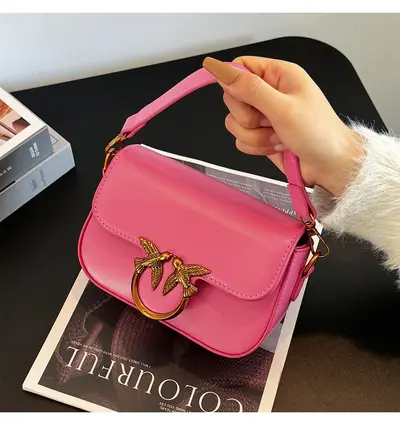 Women's Small Square Crossbody Handbag with Shoulder Strap - 7