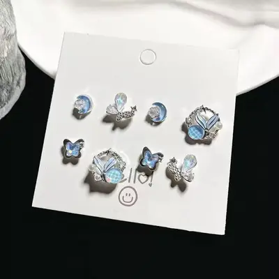 Legierungs-Ohrringen Set, Schmetterling, minimalistisches Design