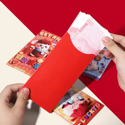 2027 Year of the Goat Cartoon Faux Fur Lucky Money Envelope