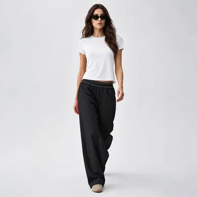Women's Yoga Set, Quick-Dry Straight-Leg Pants and Short-Sleeve Top - 3