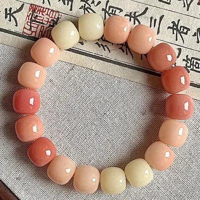 High-quality natural bodhi root bracelets for men and women, Bodhi seed Yuanshan Dai retro style hand-wrapped soft beaded bracelets - 10