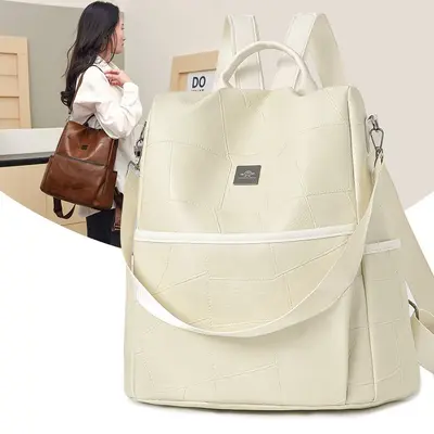 Retro Fashion PU Women's Backpack, Personalizable - 3