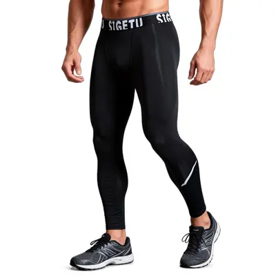 Men's Compression Tights, Elastic Quick-Dry Training Pants - 6