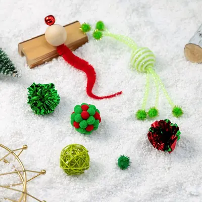 Christmas Cat Toy Accessory Set, Assemblable Self-Play Cat Toys - 4