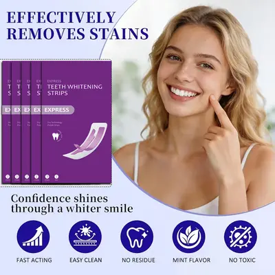 Purple Teeth Whitening Strips, Dry Strips, Residue-Free, PAP - 3