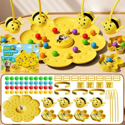 Little Bee Pick Beans Educational Board Game for Kids, Attention Training - 12