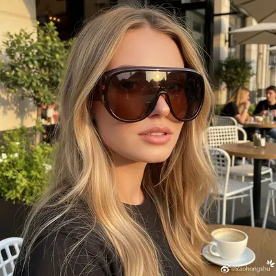 Large Frame Goggle-Style Sunglasses, Unisex Runway Fashion Eyewear