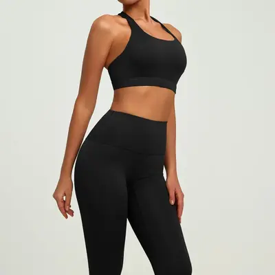 Yoga kıyafet takımı, dar kesim, anti-şok, kalça kaldırıcı - 7