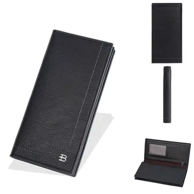 Men's Long Wallet, Retro Style, Multi-Card Slots, Zipper - 6