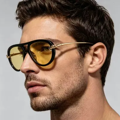 Unisex Toad-Shaped Double-Bridge Sunglasses, UV Protection