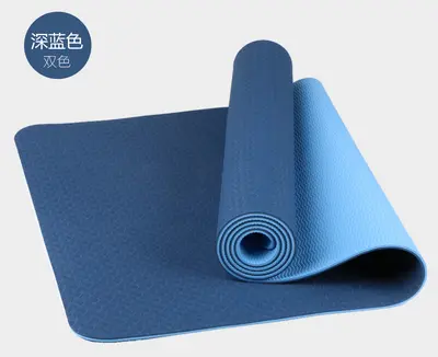 TPE Two-Tone Yoga Mat, Double-Sided Non-Slip, Odorless, With Position Lines - 8