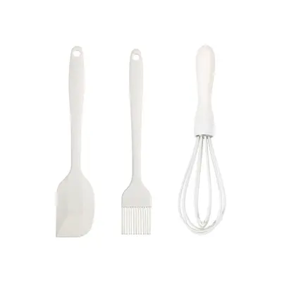 Silikon pişirme 3 parçalı kek kremalı spatula kazıyıcı mutfak ev yumurta çırpıcı barbekü yağ fırçası gadget